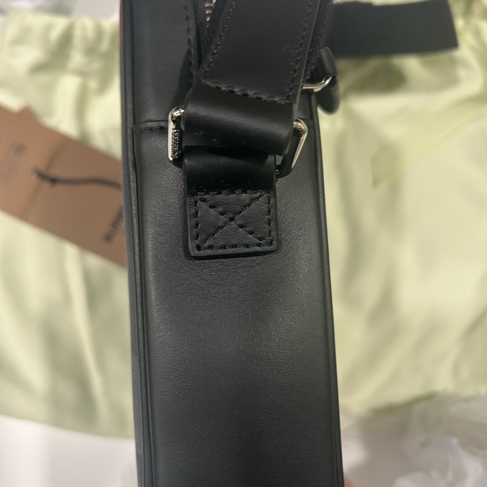 Burberry Black and Gray Plaid Messenger Bag - Picture 6 of 8